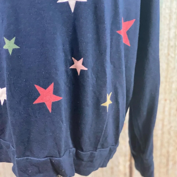 Sundry Navy Star Print Hoodie - Picture 11 of 11